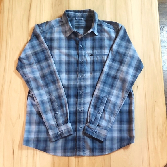 Columbia Men's Cool Creek Plaid Long Sleeve Shirt, Size Medium Color Abyss Plaid - Picture 1 of 7